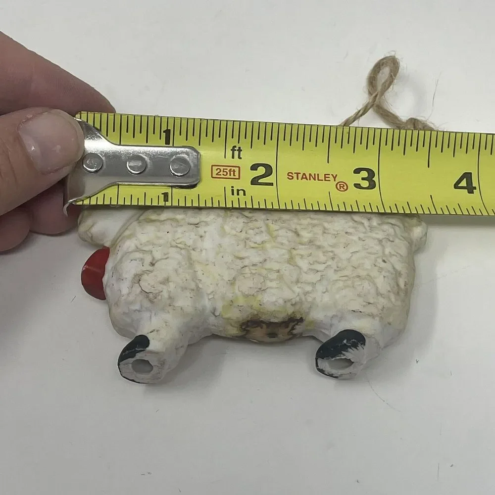 Vintage Country Farmhouse Sheep and Pig Bisque Midwest‎ Imports Taiwan Ornaments
